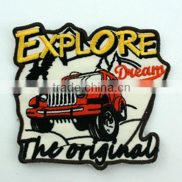 Cool car embroidery patches of cartoon patches for clothing