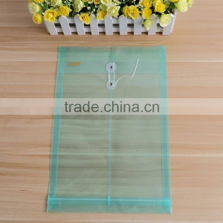 Plastic Clear A4 PP File Folder Bag With Button
