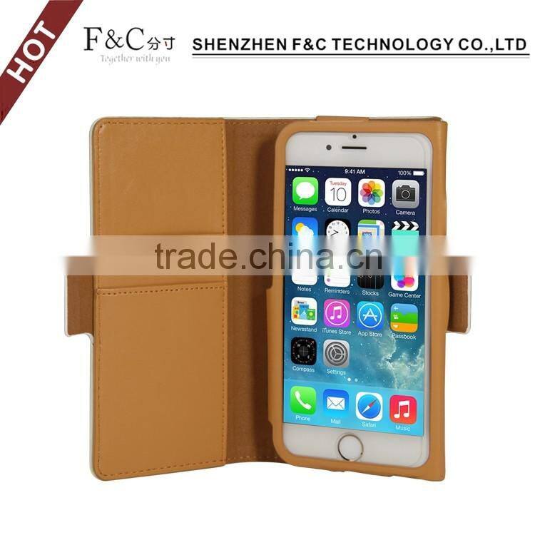 Shenzhen F&C perfect fit side-opening exquisite pu leather sleeve cover customise phone case for iphone 7