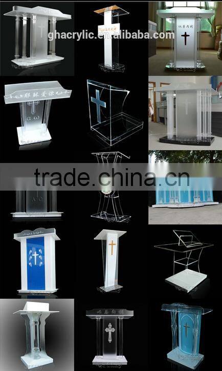 Crystal classical design acrylic book and magazine vertical display stand