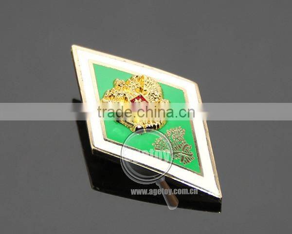 High Quality University School Russia Moscow Uniform Label Pin Gold Eagle Souvenir Emboss Metal Safety PIn Badge