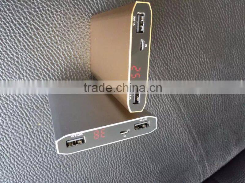 Ultrathin aluminium alloy power bank 10000,real capacity alloy portable charger power bank design OEM acceptabled