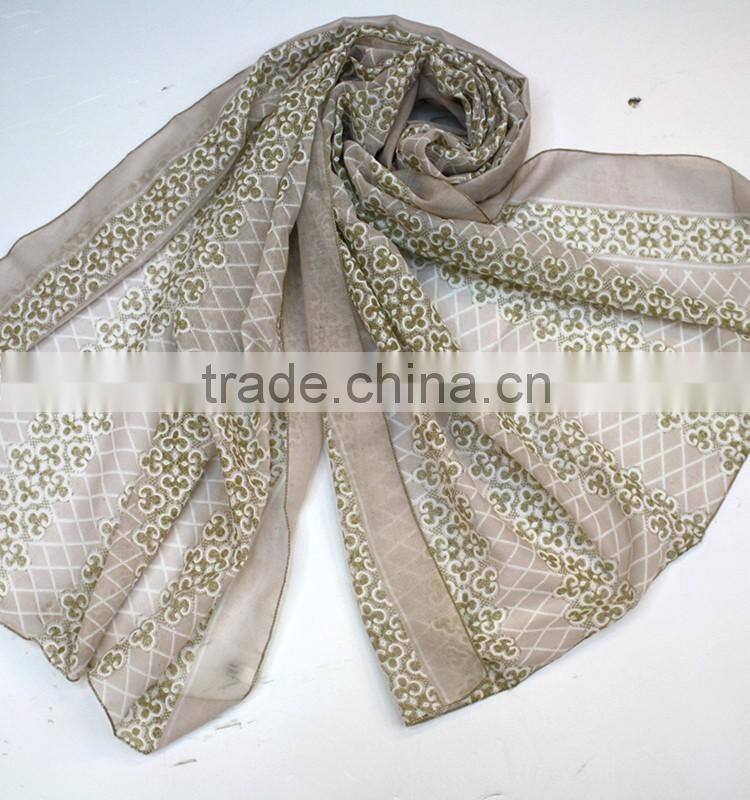 2016 lace cotton scarf hot selling