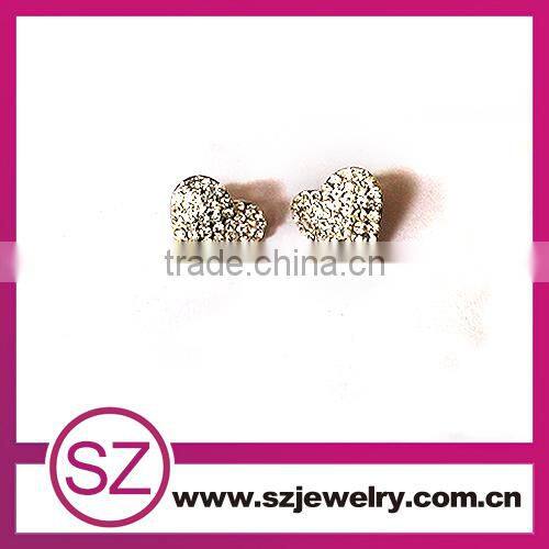 EN0064 wholesale fashion jewelry zircon micro paved heart earings alibaba china