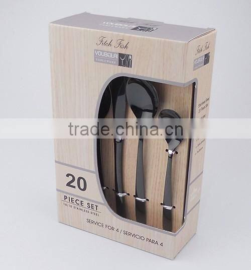 24PCS gold-plated color flatware Cutery Set 4150