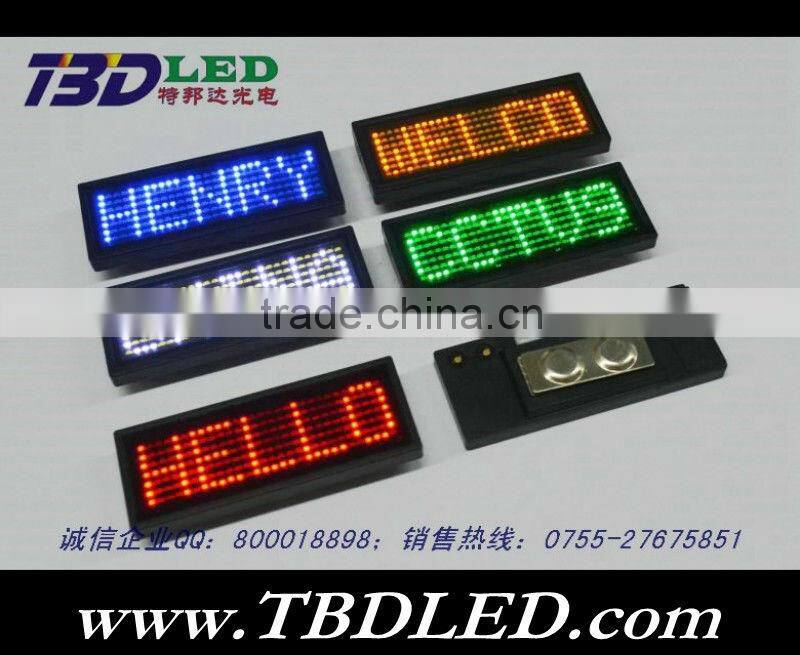 B729 yellow led name card,led car mini led moving running scrolling message display,car message sign