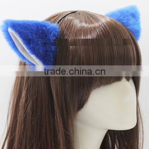 CAT ears hair clip , White Lining, for Cosplay Costume Party Halloween