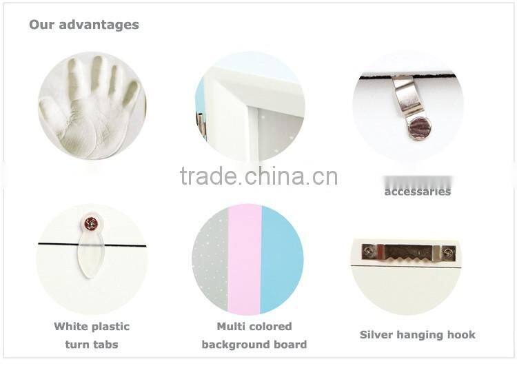 High quality baby hand imprint with wall wood frame moulding sculpture