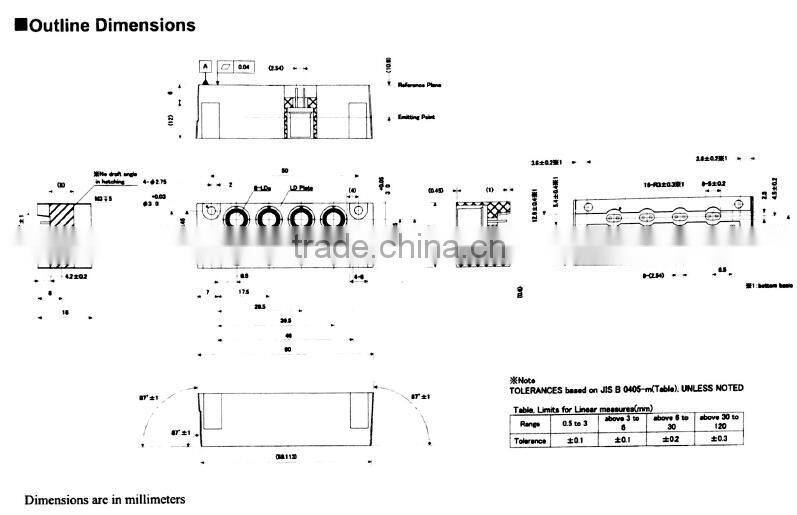 Green NICHIA NUGM01T 8W High Power 520nm 1W Multi-LD Laser Diode Bank