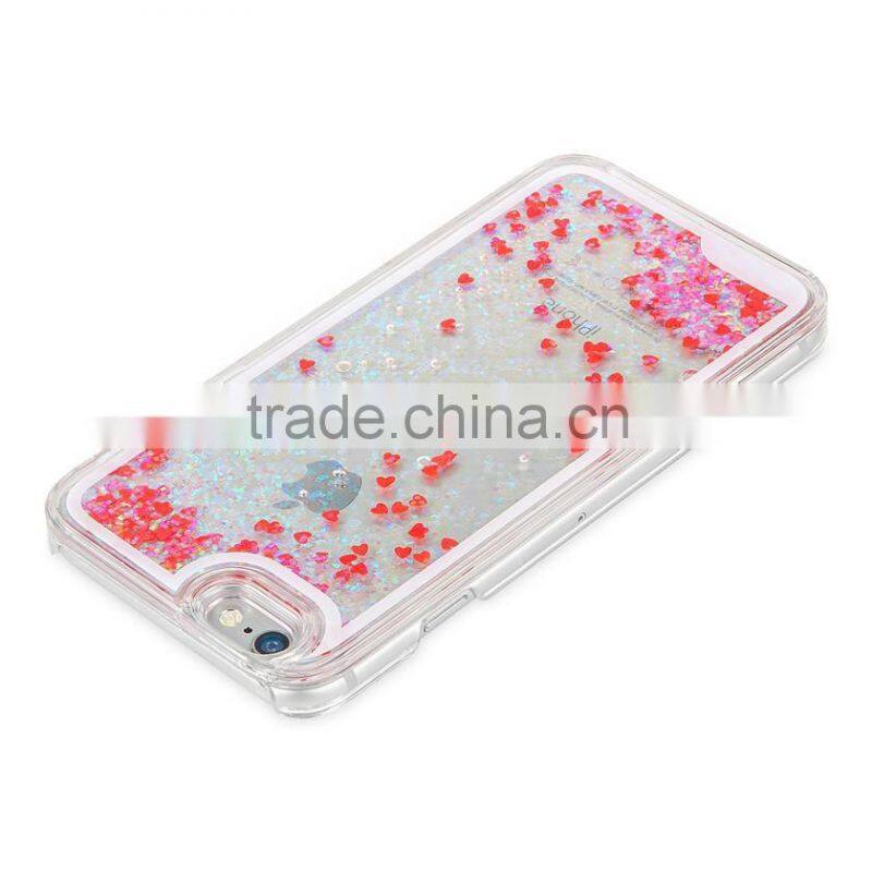 Bling Sparkle Glitter Heart Liquid Quicksand TPU Phone Case For iPhone 6s 6 Plus