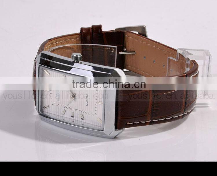 Stainless steel Automatic Leather Strap Lovers Wrist Watch