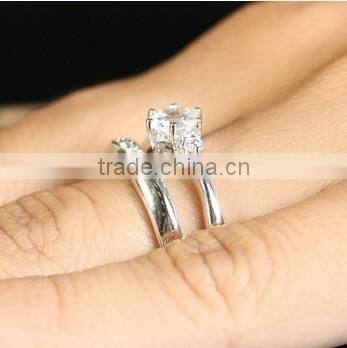 JINSE Petite Faux Diamond Wedding Ring Set