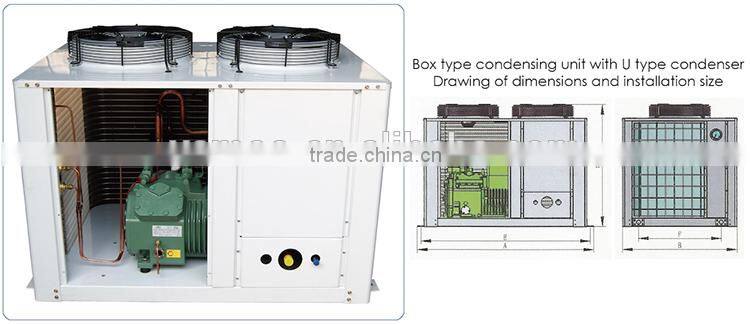 3.6kw 5HP hangzhou YEMOO U-box type portable box type condensing unit with mini refrigerator refrigeration cooling system