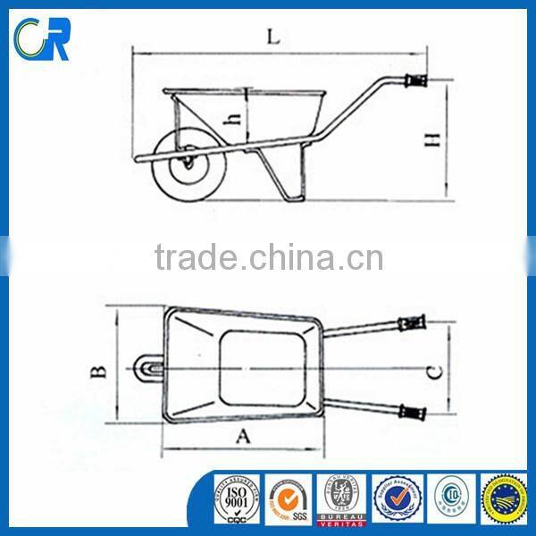 Steel Tray and Wooden Handle Wheelbarrow WH4201
