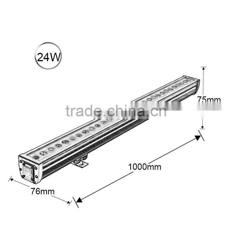 NEW product outdoor DC24V IP65 DMX512 LED RGB wall washer 24w