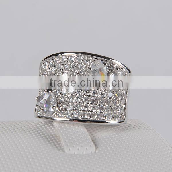 Gorgeous 925 Sterling Silver Finger Ring Design with Rhodium Plated Shiny CZ Diamond