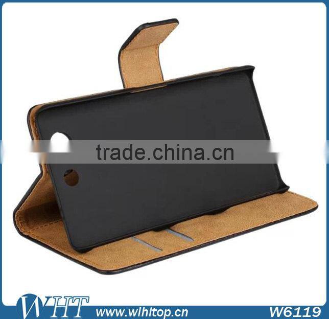 Wallet Case for Sony Xperia Z3 Mini, Simple Leather Case for Sony Xperia Z3 Compact
