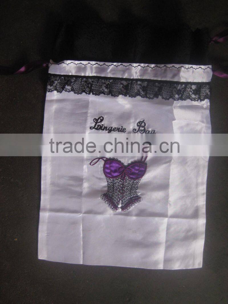 Drawstring Satin lingerie bag