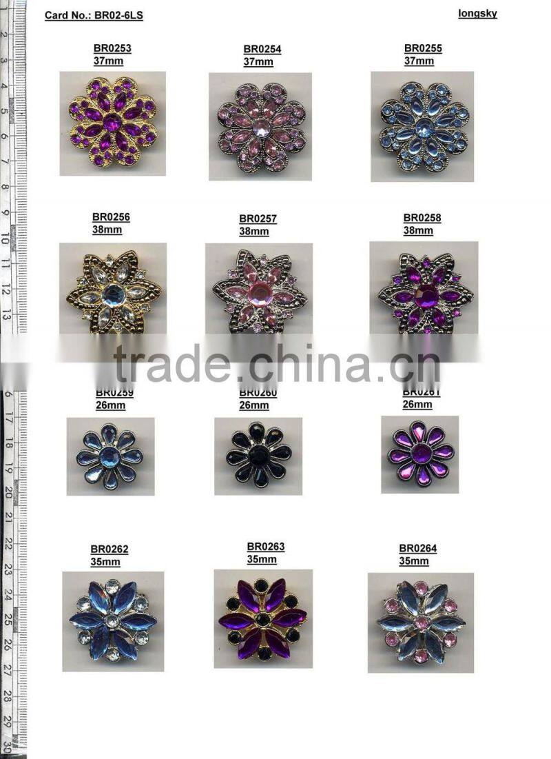 (#BR1107) 35mm pearl and rhinestone brooches for wedding invitation cards
