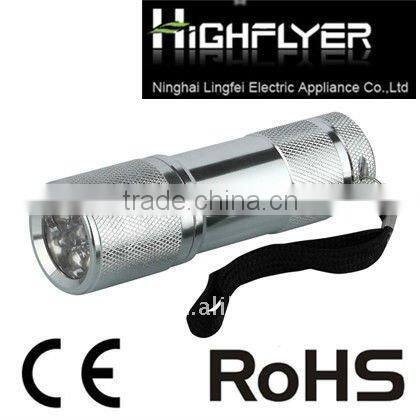 best seller 9LED flashlight 9 LED aluminium torch gift torch