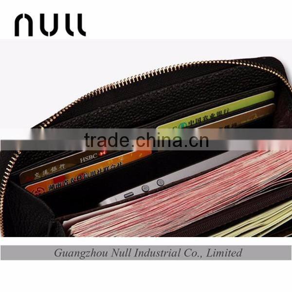 Luxury zippered laides clutches real leather import cell phone cute wallet