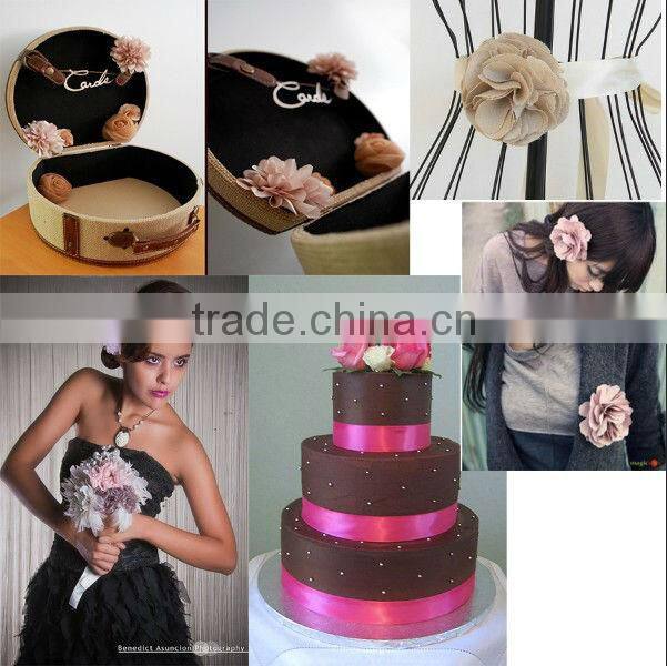 2013 New products creme feather flower for hair decorative flower