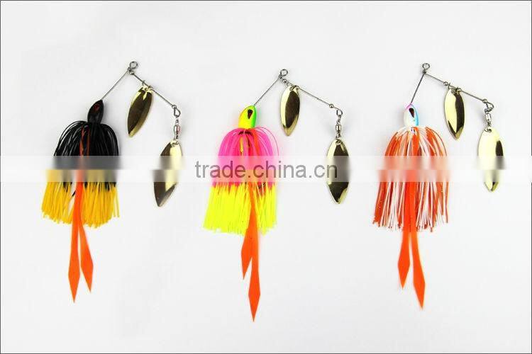 Skirt Spinner Bait Mental Fishing Lure Jig Head Spinning Fishing Lure