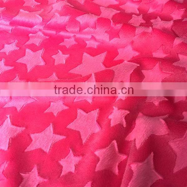 Retails Washable 2016 Poland Fashion 250gsm Soft Polyester Minky Star