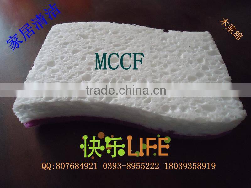 natural cellulose sponge with scouring pad for car kitchen clean