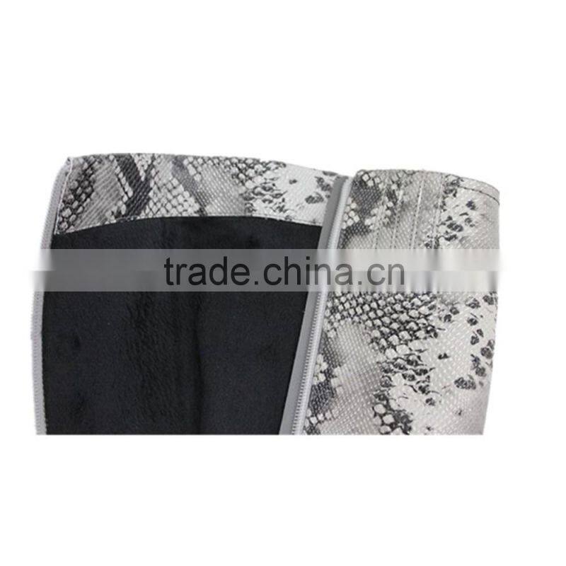 chunky heel fur lining thigh high platform boots for women