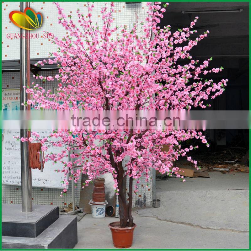 home decor artificial cherry tree bonsai plastic artifcial cherry blossom tree