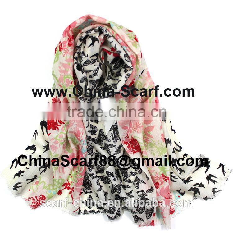Wholesale gold thread wool scarf