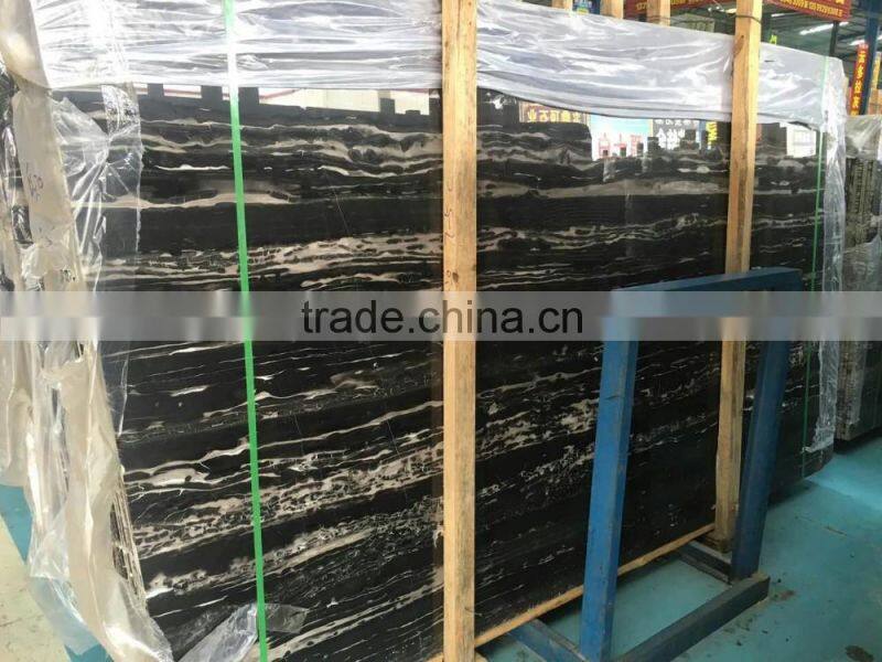 Hot-sell Silver Gragon Marble; Black marble with white veins