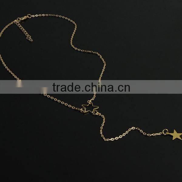 star gold long necklace jewelry, long tassel necklace