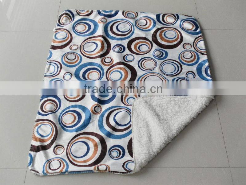 100% polyester printed short fur sherpa throw