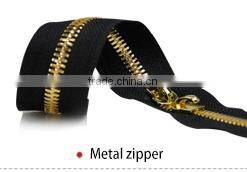 Retail any color fabric 45 cm large zipper chain with metal zipper head