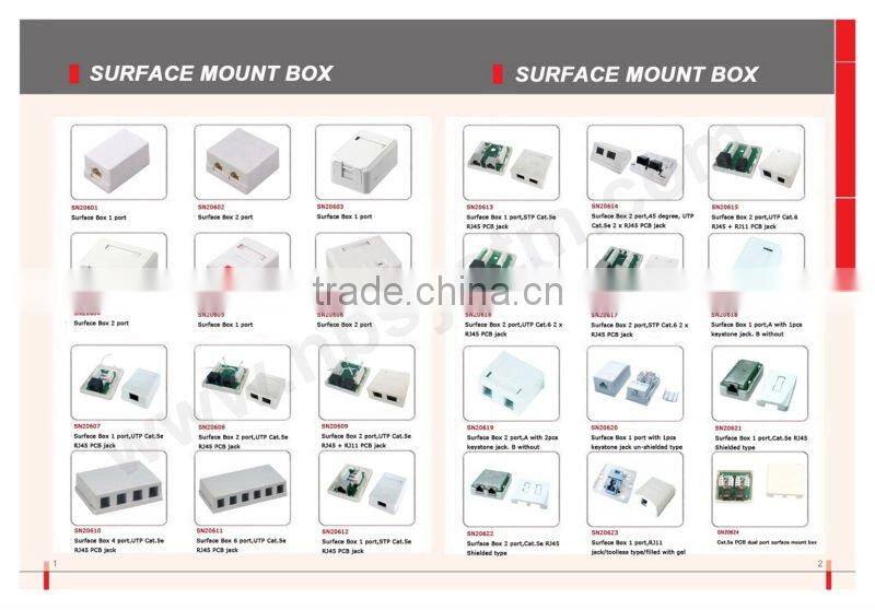 1 port Surface Box with 1 pc keystone jack or without