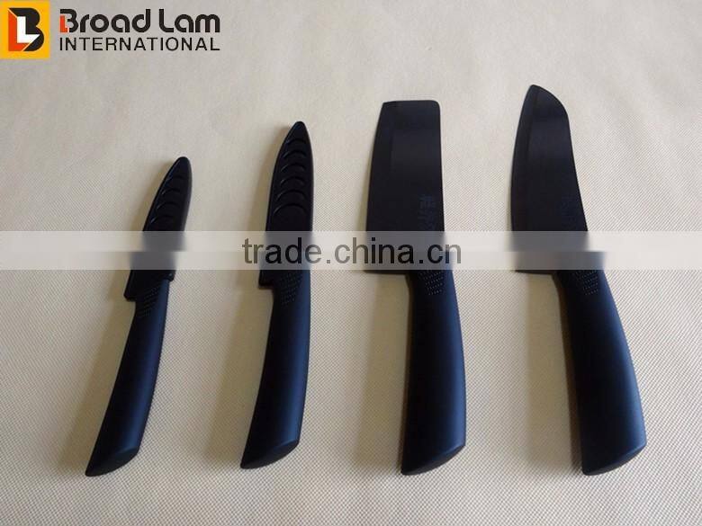 6" Jan-Chef Ceramic Knife Black Blade Ceramic Kitchen Knife, satin finish, black handle PVC box