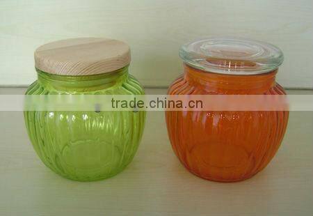 sprayed glass pumpkin jar