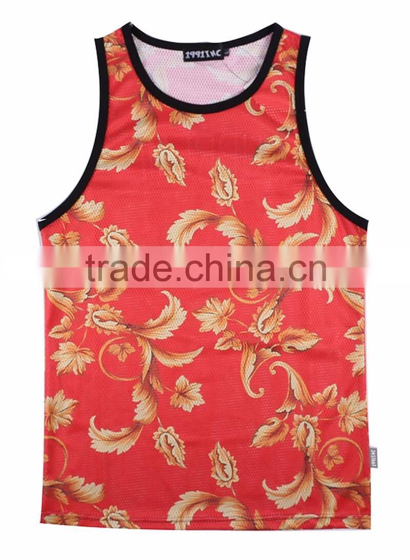 Custom sublimation printing Tank Top Men's Vest Customized Printing Service Bulk Wholesale Clothing China Manufacturer Direct