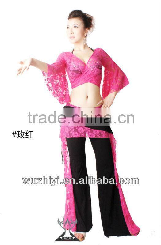 Qiancai Wuchieal long yoga practice pants,belly dancing trousers,sexy yoga belly dance pants (QC1001-5)