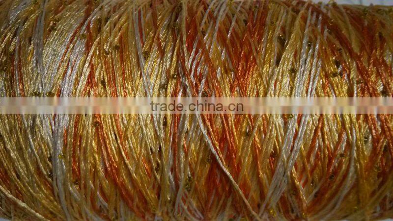 150D Space dyed beads fancy yarn for sweater or scarf