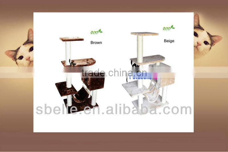 Plywood Plush cat tree sisal cat scratching post