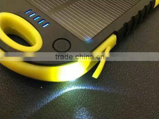 2015 china suppliers solar energy power bank 5000mah waterproof solar power bank