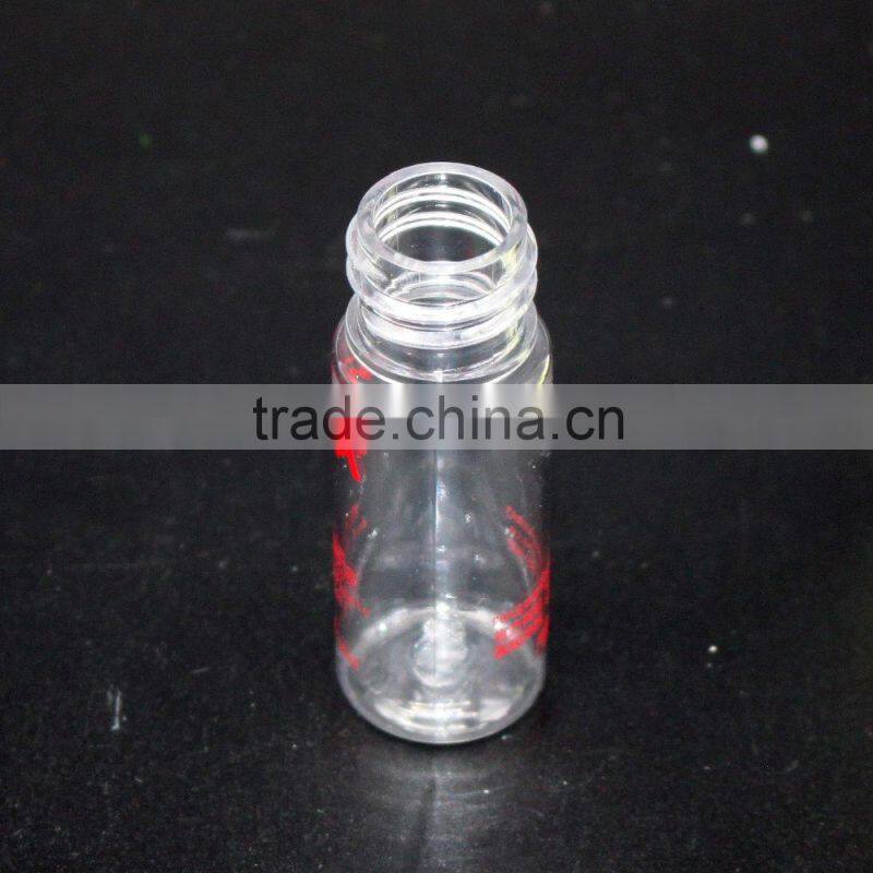 Mini silk screen printing clear 10cc PET plastic dropper bottle