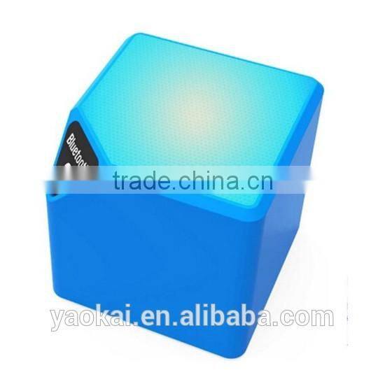 2016 New Mini Bluetooth Speaker Cube Led Speaker With Mic TF USB Wireless Portable Music Player Sound Box Loudspeakers