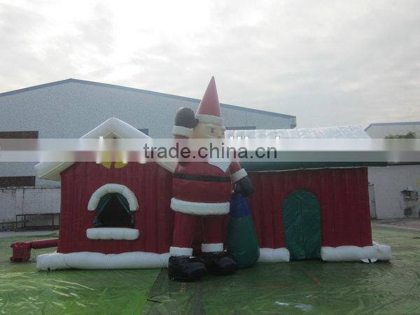 2016 Hot Sale Amazing Christmas Inflatable Castle Bouncer Santa House For Hot Sale