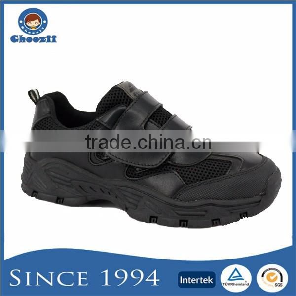 High Quality Comfortable Black Kids School Training Shoes with No Lace