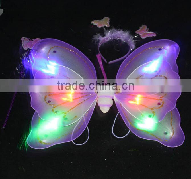 2015 factory wholesale fairy wing / angel wing / butterfly wing set/led toy/flashing light toy