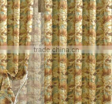 New polyester printed curtain fabric with curtain voile